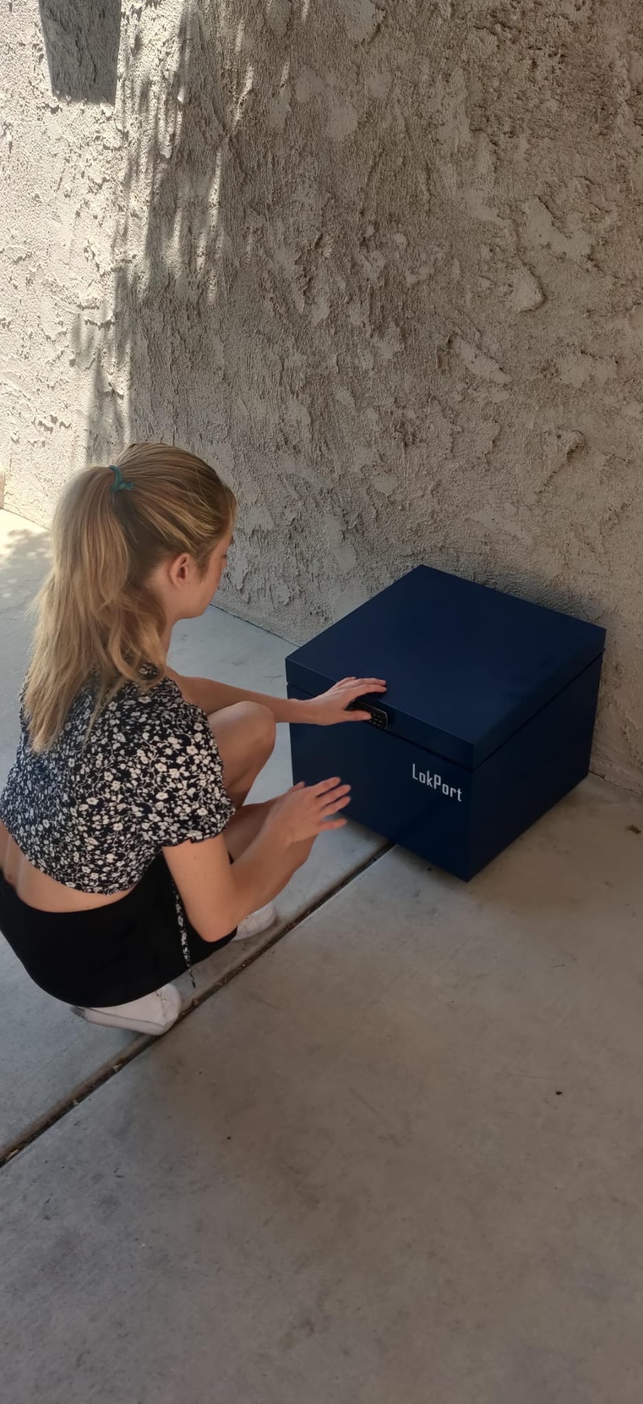 LokPort pilot unit — closed and secured at residential patio