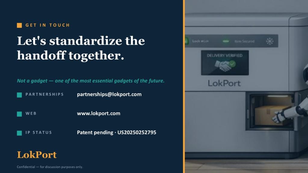 LokPort unit with delivery van — own the last 100 feet of delivery